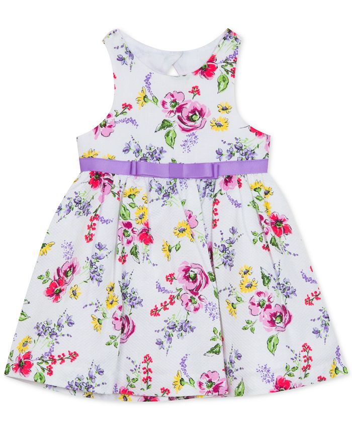 Rare Editions Baby Girls Floral Embroidered Dress - Macy's