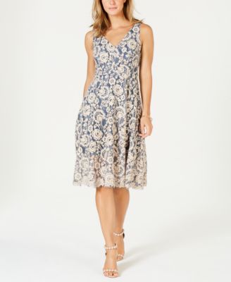 vince camuto lace fit and flare dress