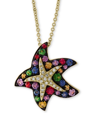 image of Effy Multi-Sapphire (1-1/10 ct. t.w.) & Diamond (1/10 ct. t.w.) 18