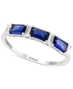 image of Effy Sapphire (1 ct. t.w.) & Diamond (1/6 ct. t.w.) Ring in 14k White Gold