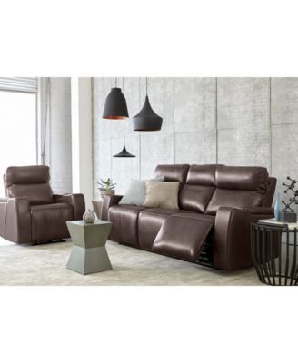 Furniture CLOSEOUT! Oaklyn Fabric & Leather Sofa Collection 