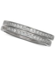Giani Bernini 2-Pc. Set Cubic Zirconia Bolo Bracelet & Stud Earrings in  Sterling Silver in Light Up Box, Created for Macy's - Macy's