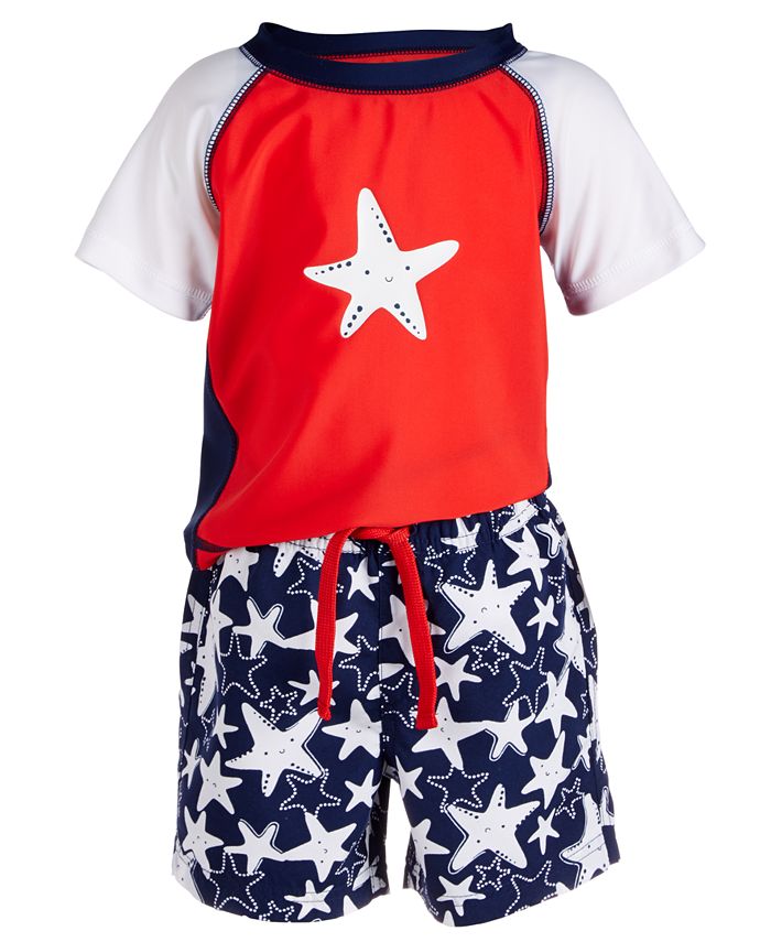 First Impressions Baby Boys 2-Pc. Starfish-Print Swim Set, Created for ...