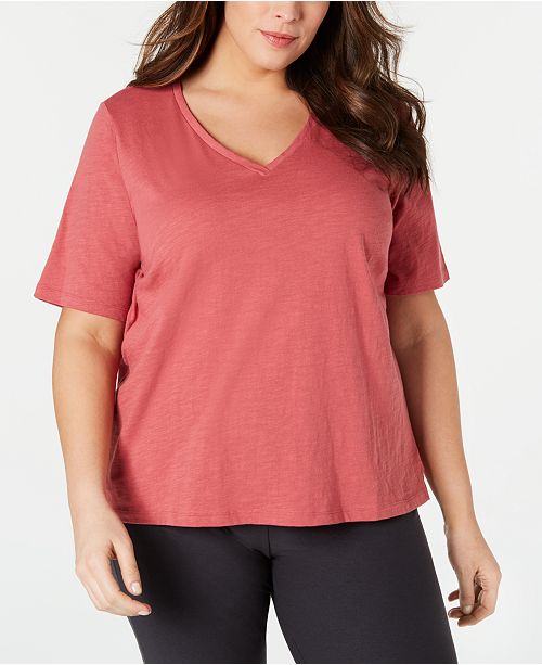 Eileen Fisher Plus Size Organic Cotton V Neck T Shirt Reviews