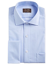 Men's Classic/Regular-Fit Non-Iron Supima Cotton Herringbone Solid French Cuff Dress Shirt, Created for Macy's