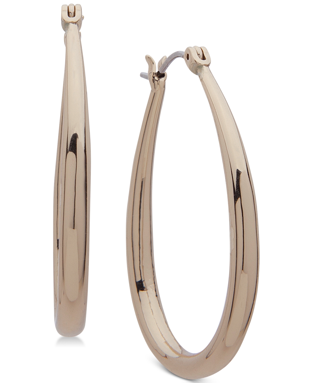 Lauren Ralph Lauren Elongated Small Hoop Earrings 1" In Gold