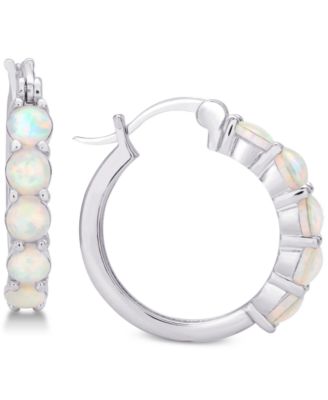 Giani Bernini - Imitation Opal Hoop Earrings in Sterling Silver