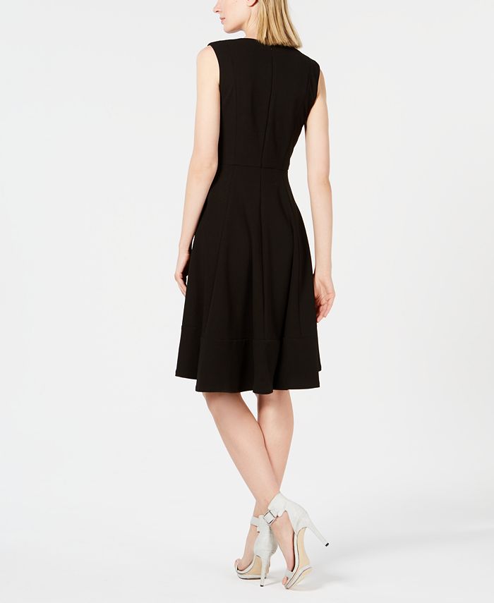 Calvin Klein Button-Front Fit & Flare Dress - Macy's