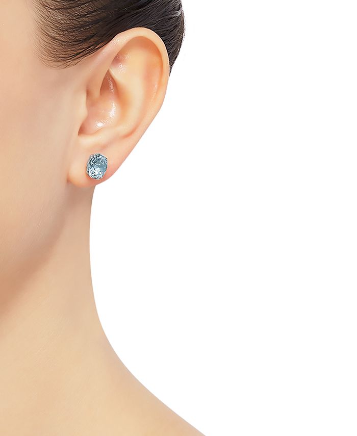 Macy's Aquamarine Stud Earrings (3 ct. t.w.) in 14k White Gold - Macy's