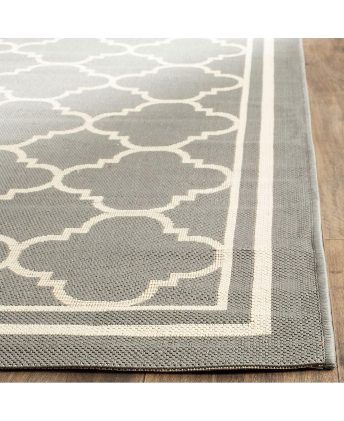 Safavieh Courtyard Anthracite and Beige 9' x 12' Sisal Weave Outdoor Area Rug - Anthracite