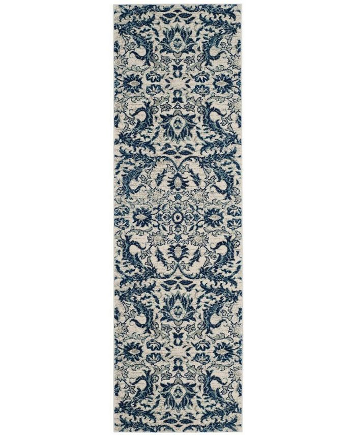 Safavieh Evoke Ivory and Blue 2'2" x 9' Runner Area Rug Macy's