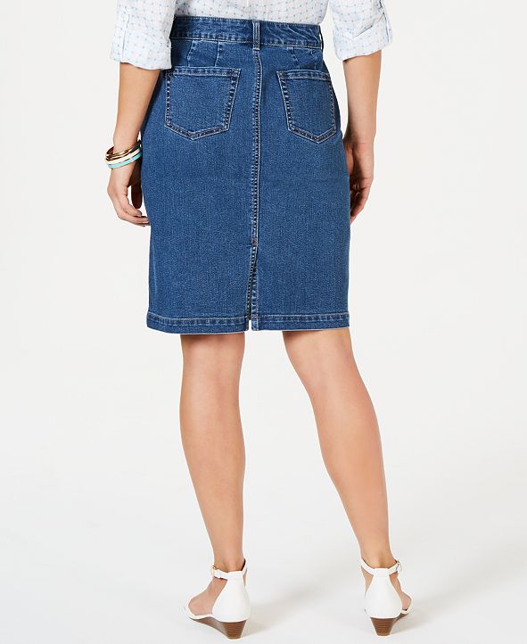 Charter Club Denim Tummy-Control Skirt, Created for Macy's & Reviews ...