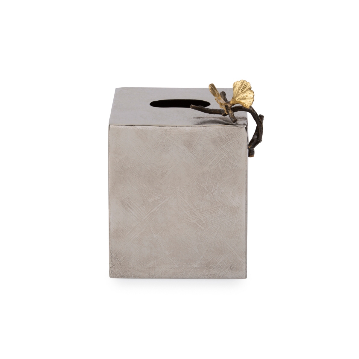 Butterfly Ginkgo Tissue Box - Silver