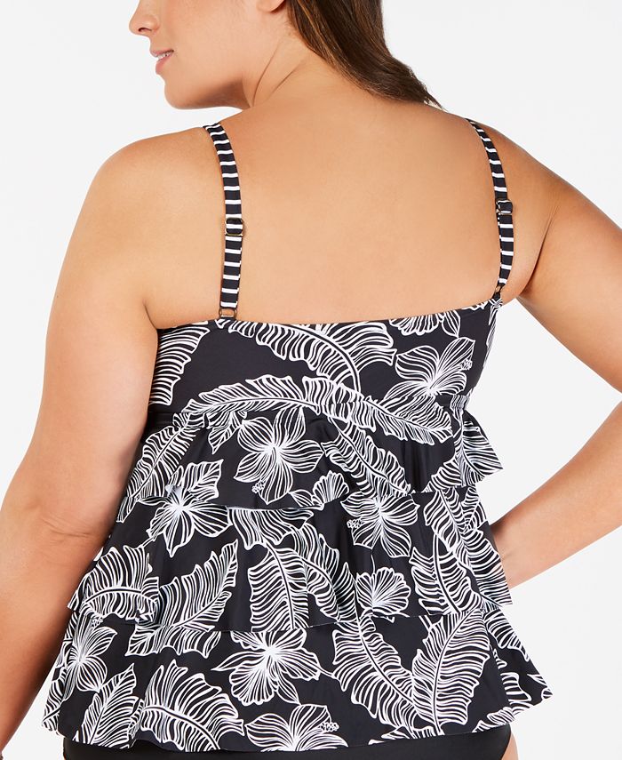Island Serenity Two Tiered Tankini Top (Plus Size)