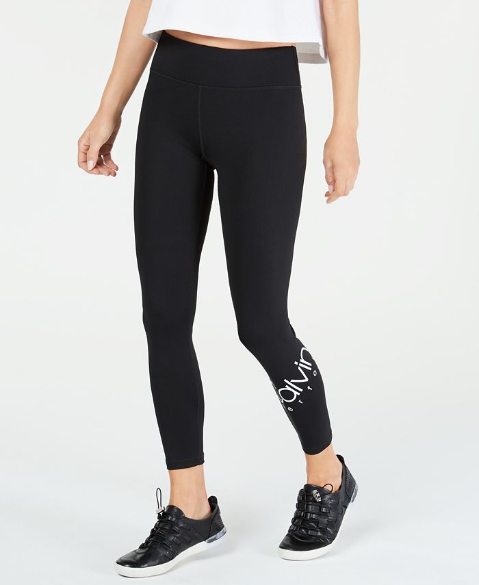 Calvin Klein Logo High-Rise Leggings - Macy's