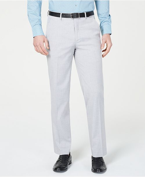 Alfani Men S Slim Fit Performance Stretch Light Gray Suit Pants
