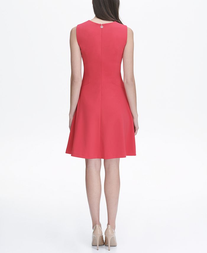 Tommy Hilfiger Women's Scuba Crepe Grommet Top Pocket Dress Black Size 12