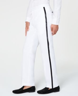 Sean John Men's Classic-Fit White Plain Tuxedo Pants