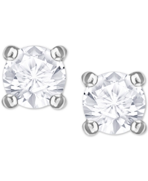 image of Swarovaki Silver-Tone Crystal Stud Earrings