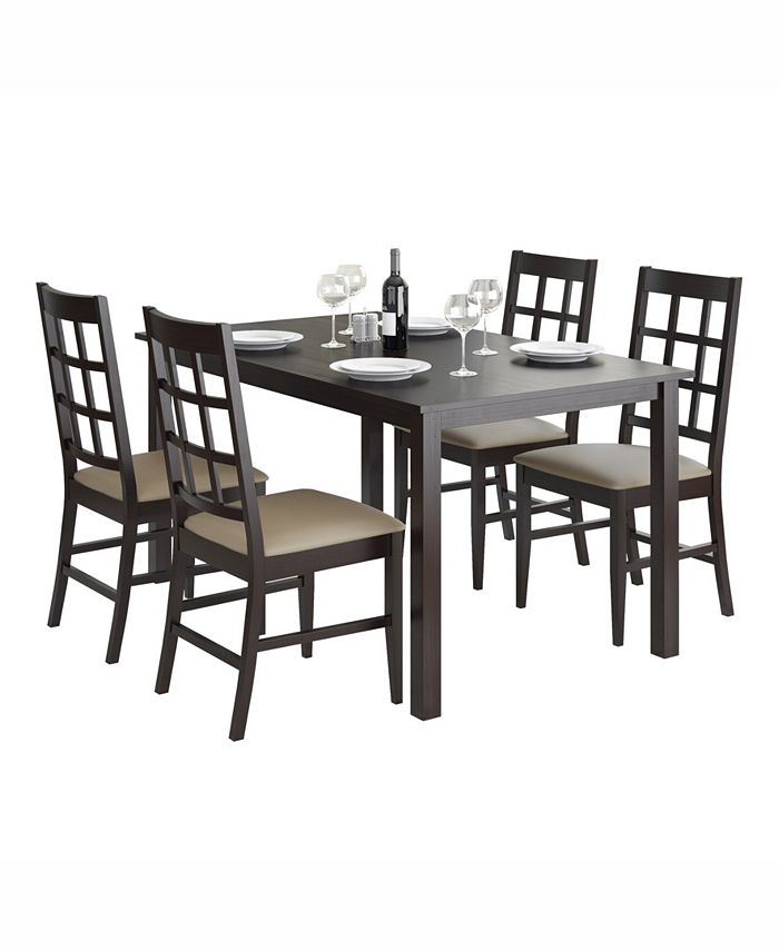 Corliving Distribution CorLiving 5pc 55" Wide Dining Set, with Leatherette Seats Macy's