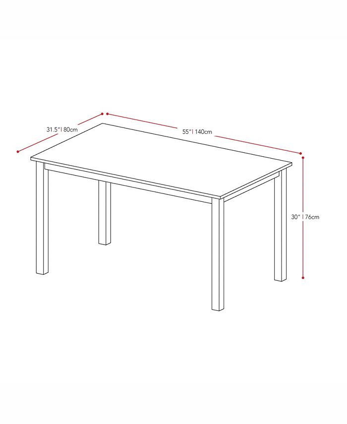 Corliving Distribution CorLiving 5pc 55" Wide Dining Set, with Leatherette Seats Macy's