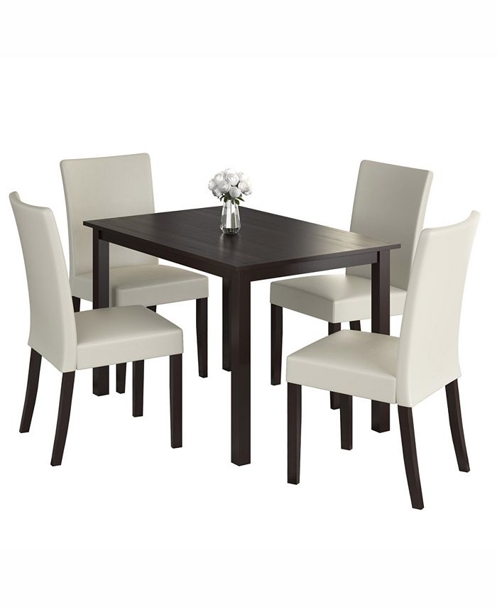 Corliving Distribution CorLiving 5pc 43" Wide Dining Set, with Leatherette Chairs Macy's
