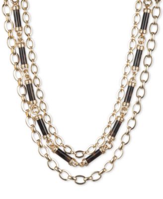 Lauren Ralph Lauren - Gold-Tone Tortoise Multi-Row 22" Collar Necklace