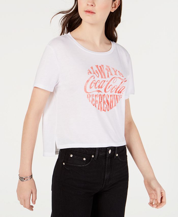 Freeze 24-7 Juniors' Coca-Cola Cropped Graphic T-Shirt - Macy's