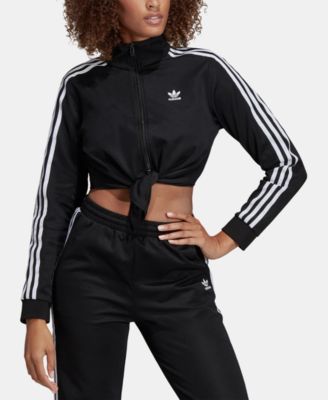 adidas cropped zip up track top