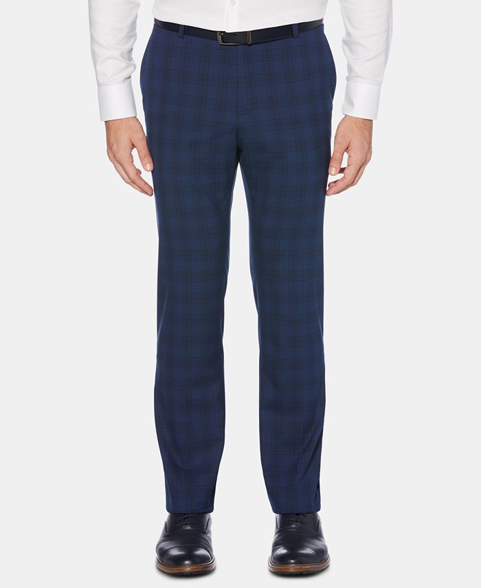 Perry Ellis Men's Portfolio SlimFit Performance Stretch Subtle Plaid NonIron Dress Pants Macy's