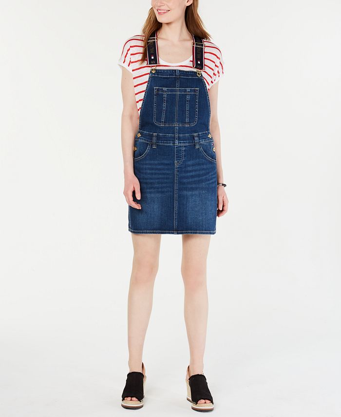 Tommy Hilfiger Logo Overall-Dress, Created for Macy's - Macy's