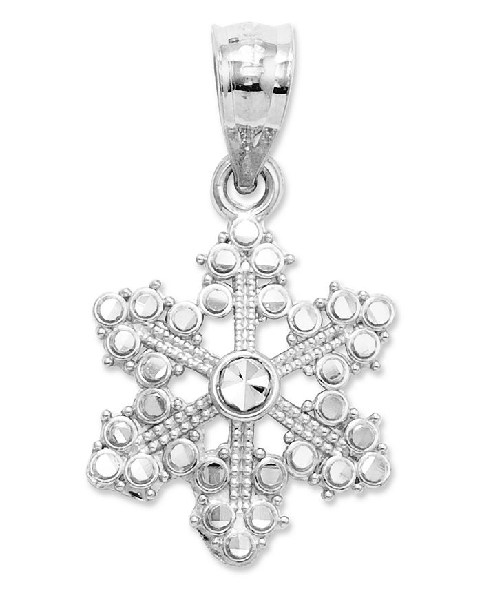 Macy's - 14k White Gold Charm, Snowflake Charm