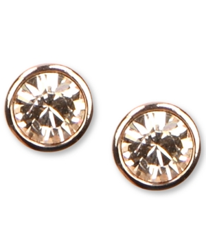 image of Givenchy Earrings, Rose Gold-Tone Swarovski Element Stud Earrings