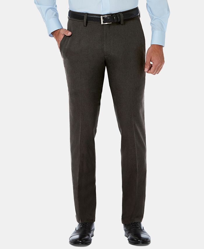 Haggar - Men's Cool 18 Pro Slim-Fit 4-Way Stretch Moisture-Wicking Non-Iron Dress Pants