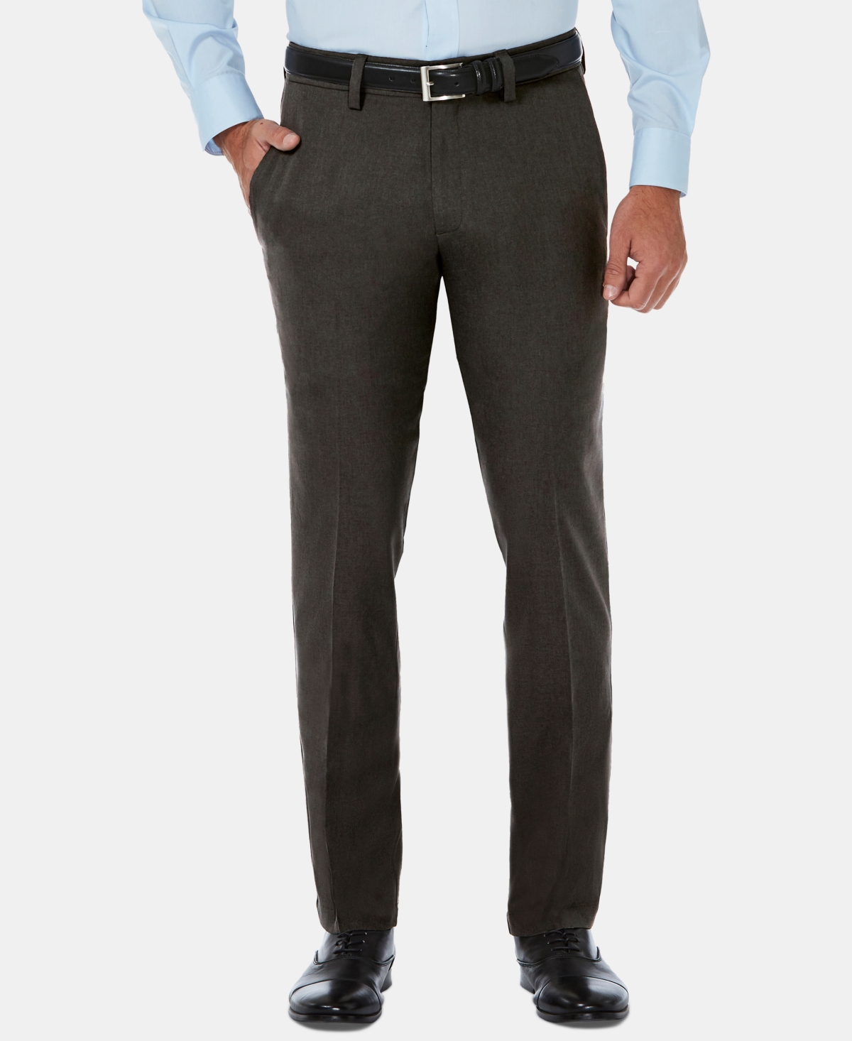 Men's Cool 18 Pro Slim-Fit 4-Way Stretch Moisture-Wicking Non-Iron Dress Pants - Dark Heather Grey