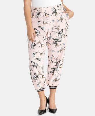 plus size floral joggers