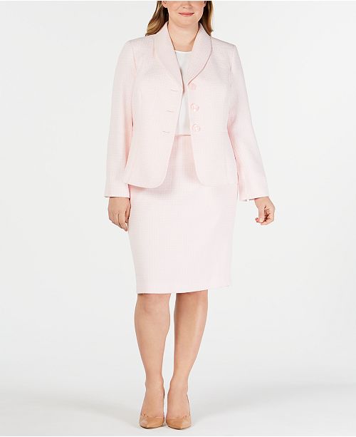 Le Suit Plus Size Textured Skirt Suit & Reviews - Wear to Work - Women ...