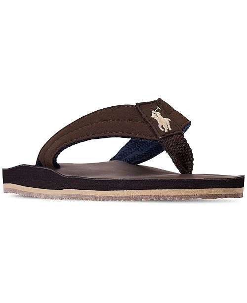 Polo Ralph Lauren Little Boys' Leo Faux Leather Flip Flop Sandals from Finish Line & Reviews