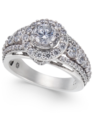 image of Diamond Halo Statement Ring (1-1/2 ct. t.w.) in 14k White Gold