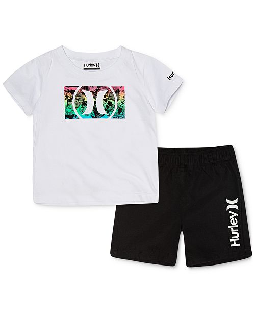Hurley Baby Boys 2 Pc Cotton T Shirt Swim Trunks Set Reviews