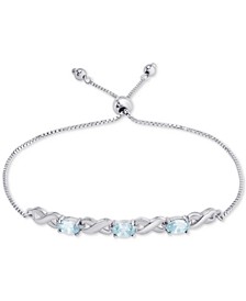 Blue Topaz Bolo Bracelet (1-3/4 ct. t.w.) in Sterling Silver (Also in Amethyst, Sapphire & Simulated Opal)