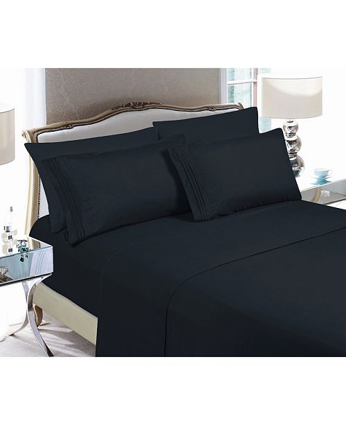 Elegant Comfort 4 Piece Luxury Soft Solid Bed Sheet Set Queen