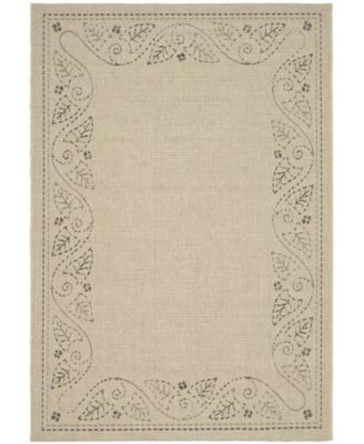 Courtyard CY1677 Sand and Black 8' x 11' Outdoor Area Rug