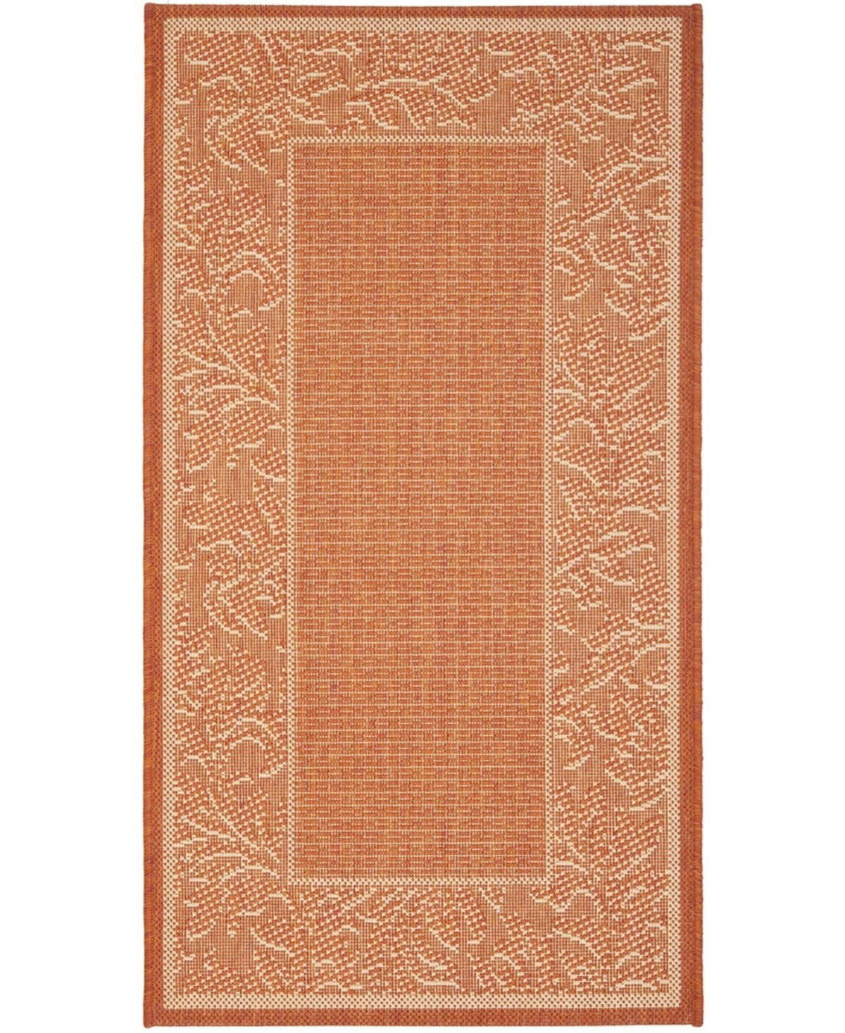 Safavieh Courtyard CY2666 Terracotta and Natural 5'3" x 7'7" Sisal Weave Outdoor Area Rug