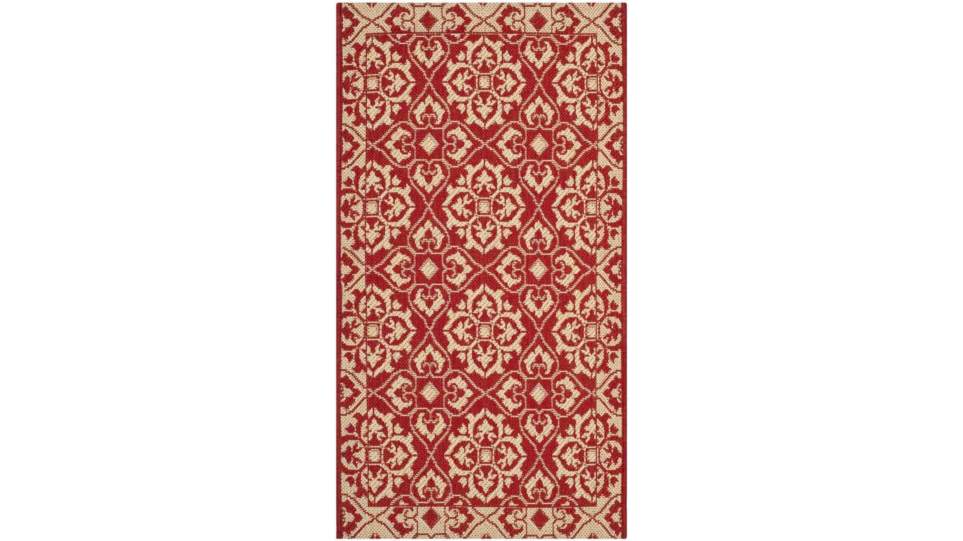 Safavieh Courtyard CY6550 Red and Creme 5'3" x 7'7" Sisal Weave Outdoor Area Rug