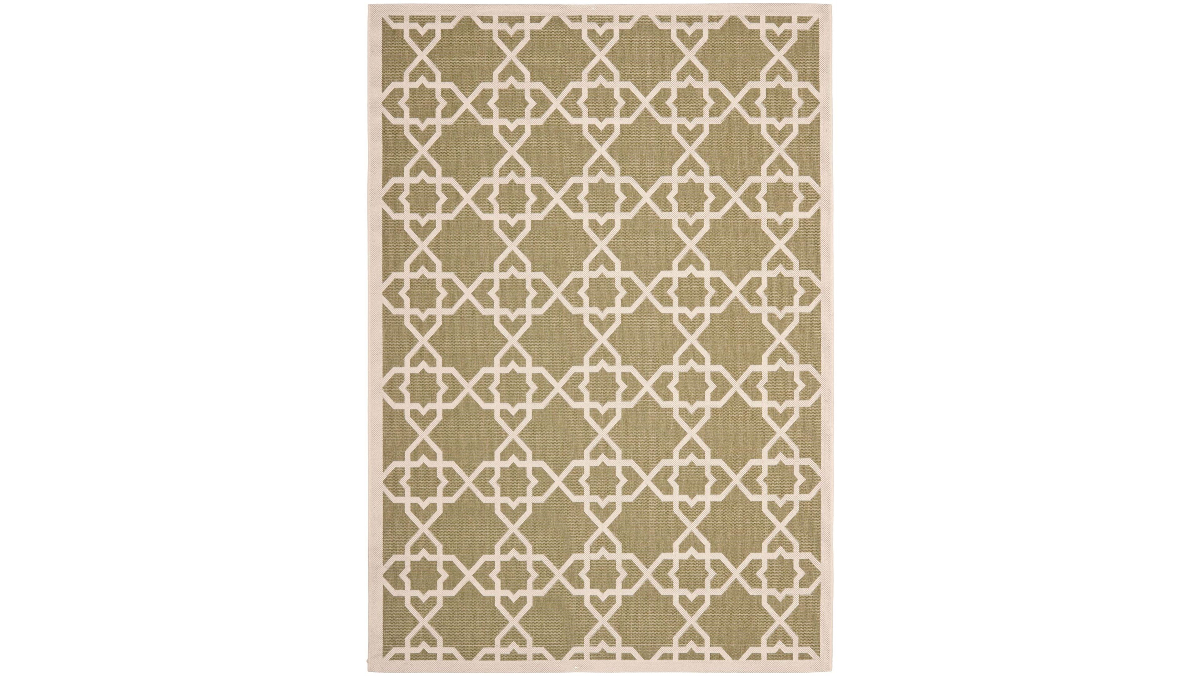 Safavieh Courtyard CY6032 Green and Beige 8' x 11' Outdoor Area Rug