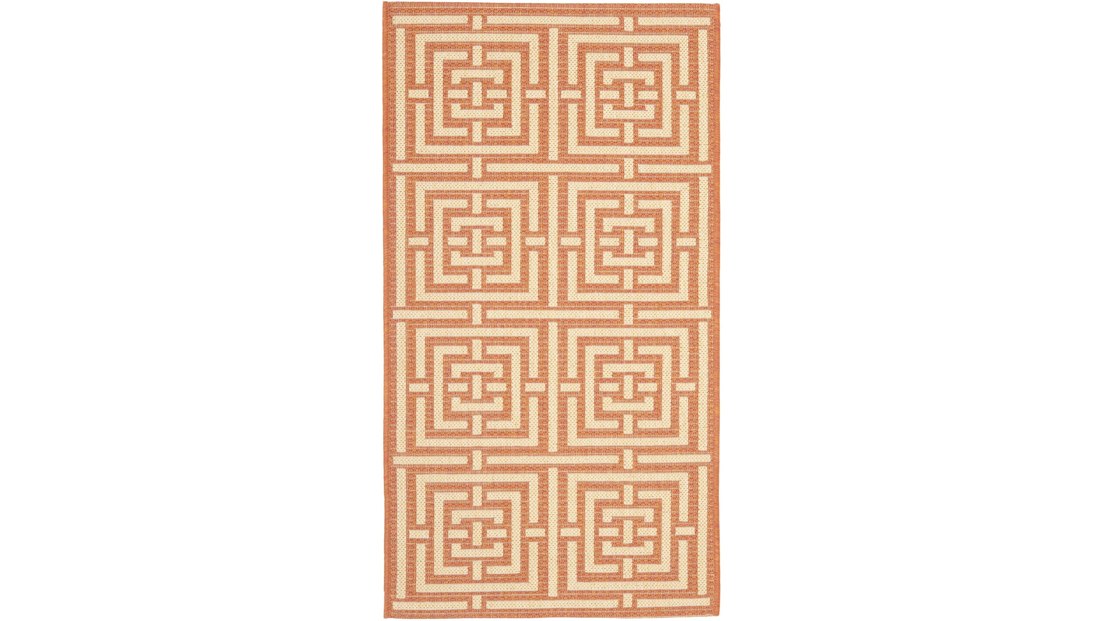Safavieh Courtyard CY6937 Terracotta and Cream 8' x 11' Outdoor Area Rug