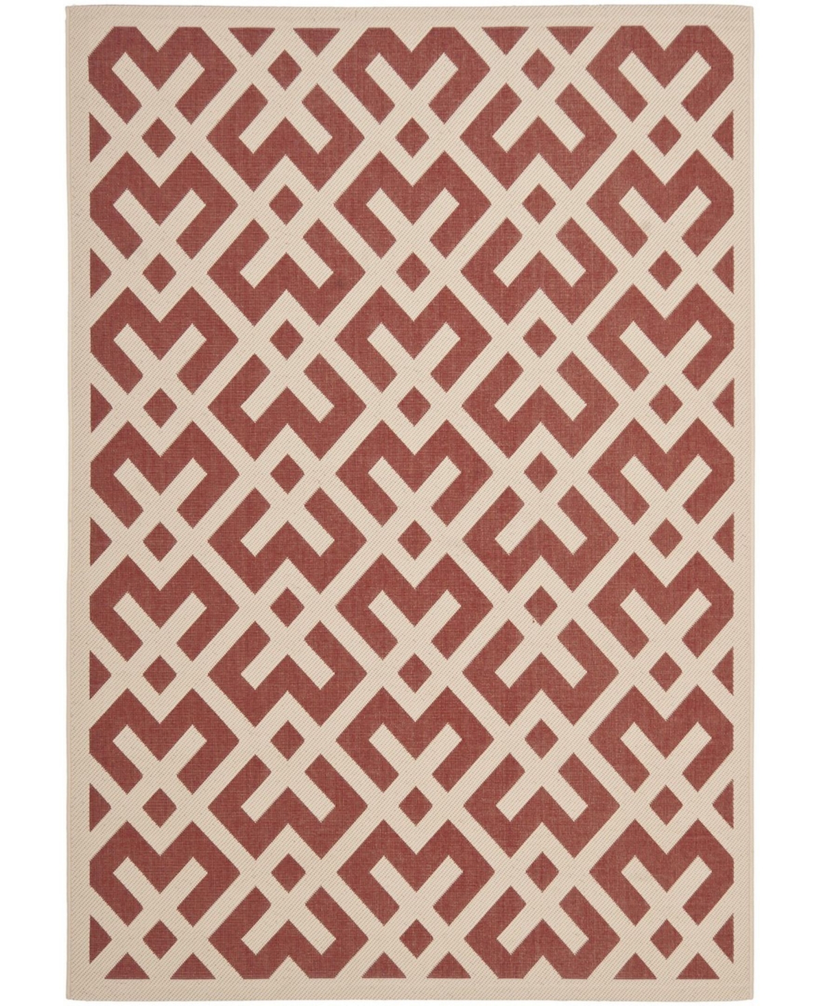 Safavieh Courtyard Red and Bone 8' x 11' Outdoor Area Rug - Red