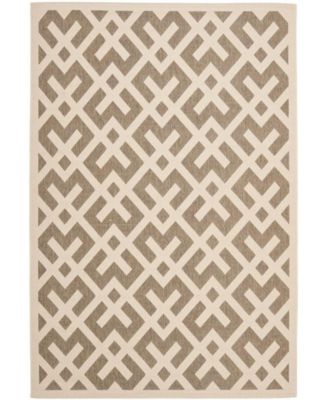 Courtyard CY6915 Brown and Bone 8' x 11' Outdoor Area Rug