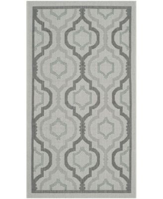 Courtyard CY7938 Light Grey and Anthracite 5'3" x 7'7" Outdoor Area Rug